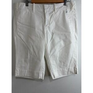G1 Goods White Paper Twill Cotton Bermuda Shorts Womens Size 6 Preppy Summer